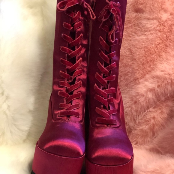 New Wine Colored Boots - Picture 2 of 9